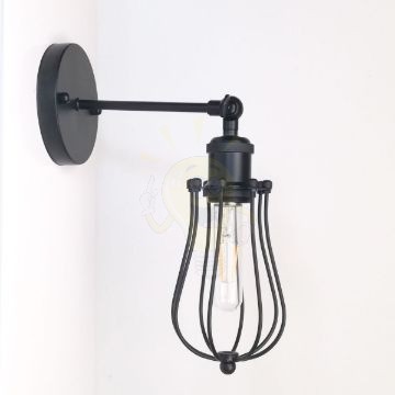 antik-fali-lampa-matt-fekete-szin-csepp-alaku-raccsal