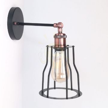 antik-fali-lampa-matt-fekete-antik-vorosrez-szin-csepp-alaku-raccsal