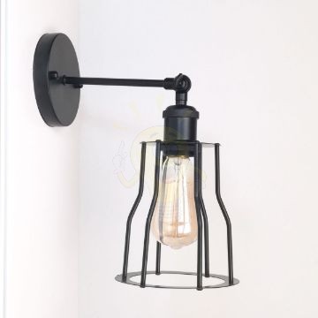 antik-fali-lampa-matt-fekete-szin-csepp-alaku-raccsal