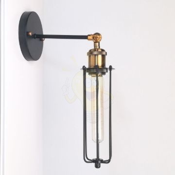 antik-fali-lampa-matt-fekete-antik-sargarez-szin-csepp-alaku-raccsal