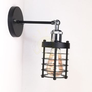 antik-fali-lampa-matt-fekete-fenyes-krom-szin-csepp-alaku-raccsal