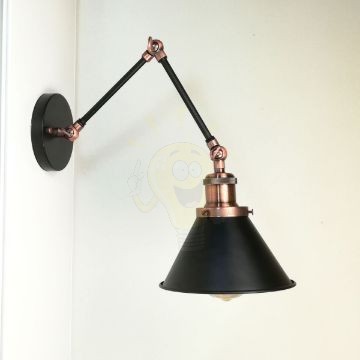 antik-fali-olvaso-lampa-matt-fekete-antik-vorosrez-szin-kis-buraval