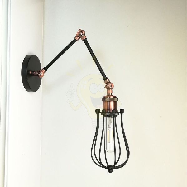 antik-fali-olvaso-lampa-matt-fekete-antik-vorosrez-szin-csepp-alaku-raccsal