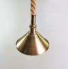 Kötél föggeszték antik bronz foglalattal és búrával - 1,5m