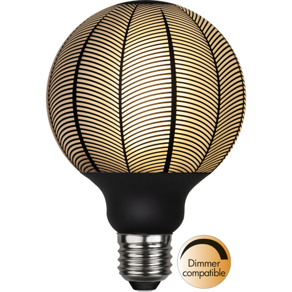 Grafikus G95 LED dekor izzó - fekete-opal