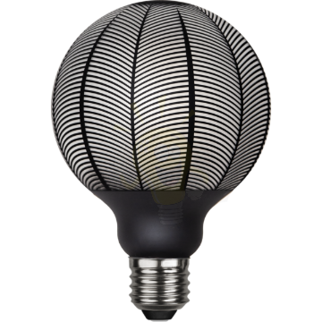 Grafikus G95 LED dekor izzó - fekete-opal