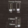 Filment dekor izzó, víztiszta - T136 - 2 watt - meleg fehér