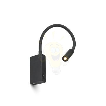 Kép EKE fali lámpa fekete 230V LED 3W 60° 3000K