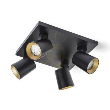 Kép KENNY IV mennyezeti lámpa fekete/aranysárga  230V LED GU10 4x8W