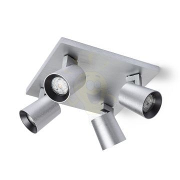 Kép KENNY IV mennyezeti lámpa  szálcsiszolt alumínium/fekete 230V LED GU10 4x8W