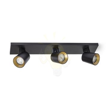Kép KENNY III felületre szerelhető fekete/aranysárga  230V LED GU10 3x8W