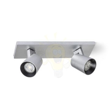 Kép KENNY II felületre szerelhető  szálcsiszolt alumínium/fekete 230V LED GU10 2x8W