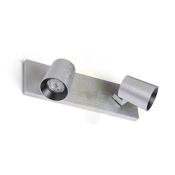 KENNY II felületre szerelhető  szálcsiszolt alumínium/fekete 230V LED GU10 2x8W