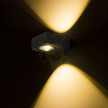Kép KORSO II fali lámpa fekete elox 230V LED 2x3W 120° IP54 3000K
