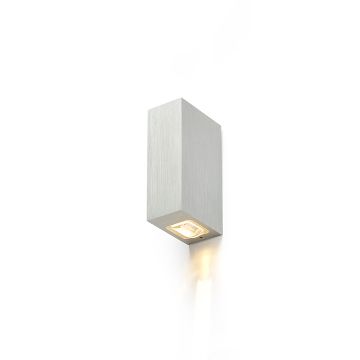 Kép NICK II fali lámpa szálcsiszolt alumínium 230V LED 2x3W 10° IP54 3000K
