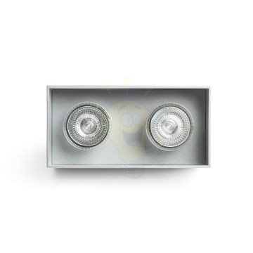 Kép AGATE II mennyezeti lámpa  szálcsiszolt alumínium 230V LED GU10 2x7W