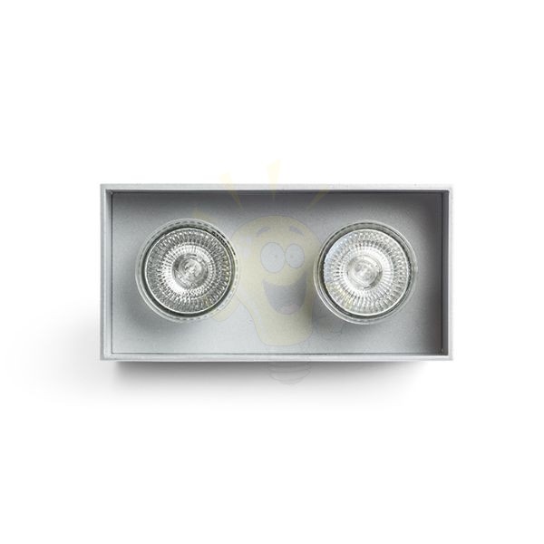Kép AGATE II mennyezeti lámpa  szálcsiszolt alumínium 230V LED GU10 2x7W