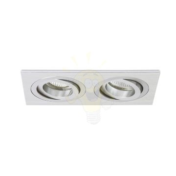 Kép PASADENA GU10 SQ II süllyesztett lámpa  szálcsiszolt alumínium 230V LED GU10 2x7W