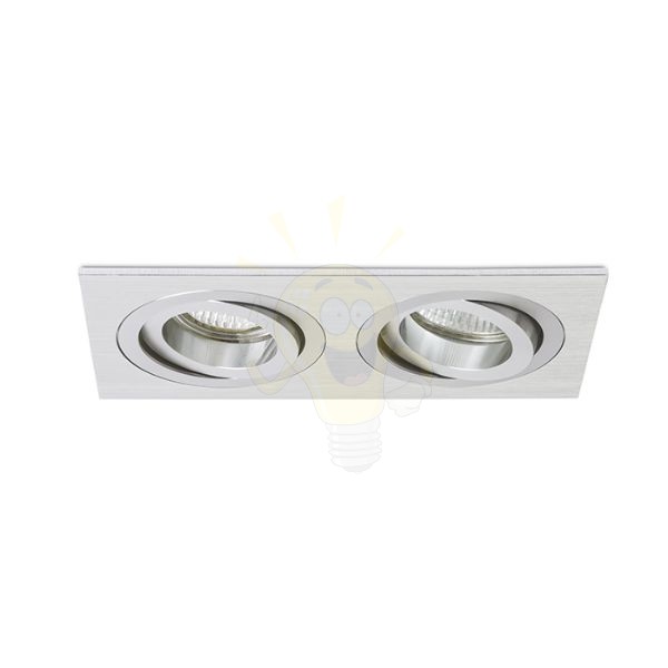 PASADENA GU10 SQ II süllyesztett lámpa  szálcsiszolt alumínium 230V LED GU10 2x7W