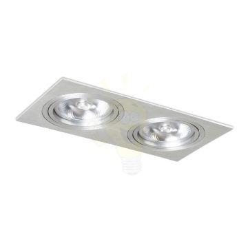 Kép PASADENA G53 SQ II   szálcsiszolt alumínium 230V LED G53 2x15W