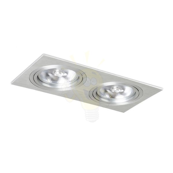 PASADENA G53 SQ II   szálcsiszolt alumínium 230V LED G53 2x15W