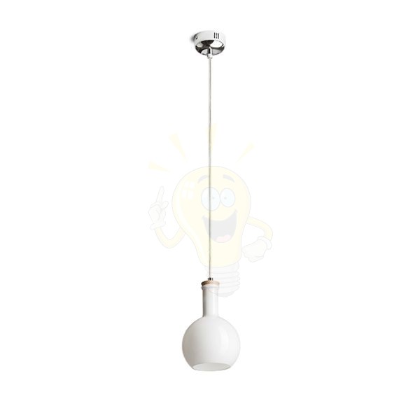 PULIRE RD függő lámpa  opál üveg/fa/króm 230V LED E14 6W