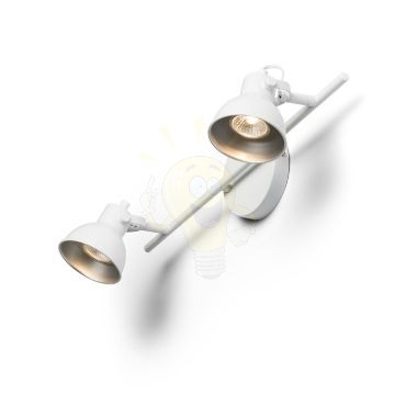 Kép ROSITA II fali lámpa fehér/ezüstszürke 230V LED GU10 2x9W