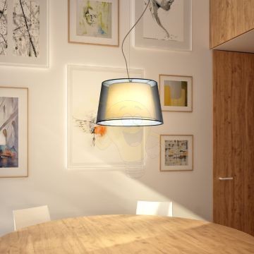 Kép ESPLANADE függő lámpa átlátszó fekete/fehér króm 230V LED E27 15W
