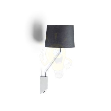 Kép SHARP fali lámpa fekete króm 230V LED E27 15W