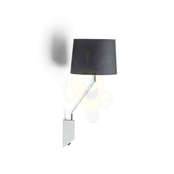 SHARP fali lámpa fekete króm 230V LED E27 15W