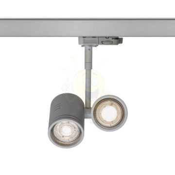 Kép BEEBA II háromfázisú áramkörös sínre ezüstszürke  230V LED GU10 2x8W