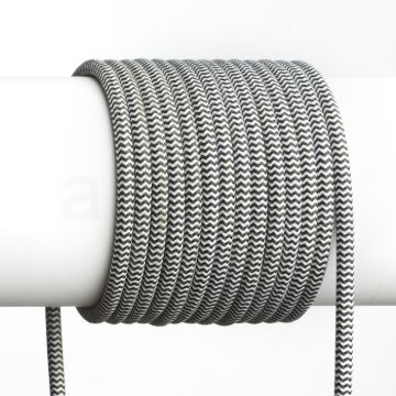 Kép FIT 3x0,75 1fm textil kábel fekete/fehér  
