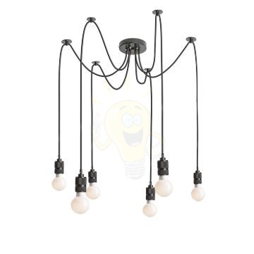 CINDY VI függő lámpa fekete  230V LED E27 6x15W