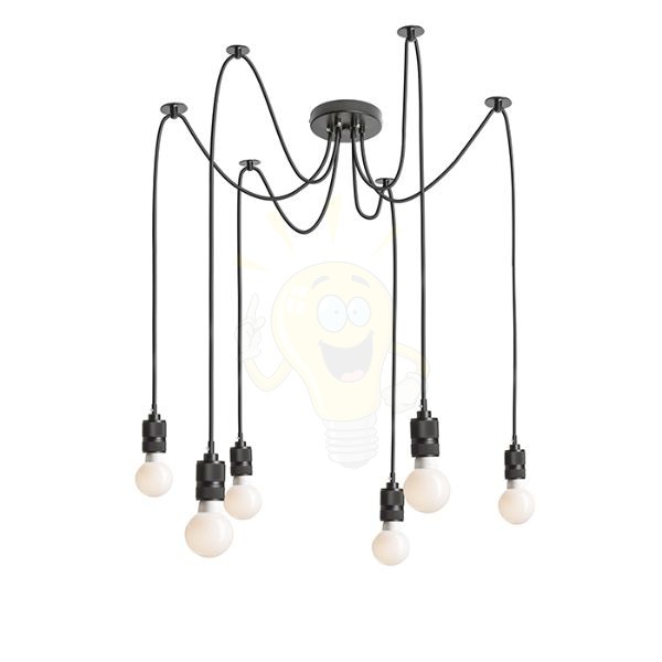 CINDY VI függő lámpa fekete  230V LED E27 6x15W