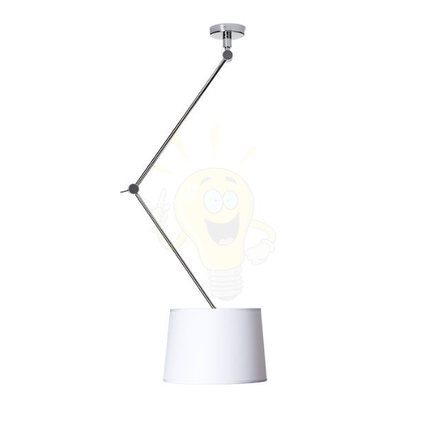 BROADWAY mennyezeti lámpa karral fehér króm 230V E27 42W