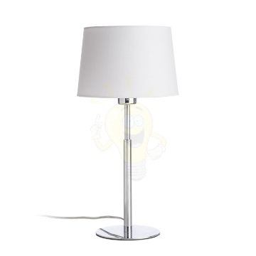 Kép BROADWAY asztali lámpa fehér króm 230V LED E27 15W