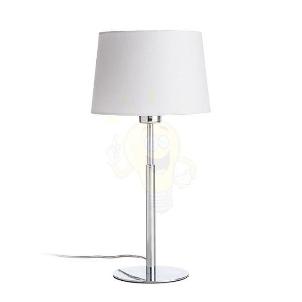 Kép BROADWAY asztali lámpa fehér króm 230V LED E27 15W