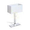 PLAZA M asztali lámpa fehér króm 230V LED E27 15W