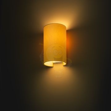 Kép RON W 15/25 fali lámpa  Chintz sárgabarack/fehér PVC 230V LED E27 15W