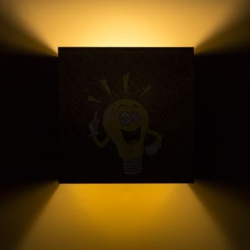 Kép LOPE W 25/14 fali lámpa  Polycotton fekete/arany fólia 230V LED E27 15W