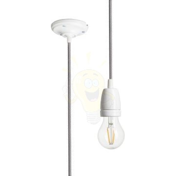 Kép FABIO függesztő készlet fekete/fehér porcelán 230V LED E27 15W
