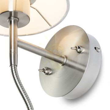 Kép VERSA fali lámpabúra fehér matt nikkel 230V LED E27 LED 15+3W 40°  3000K