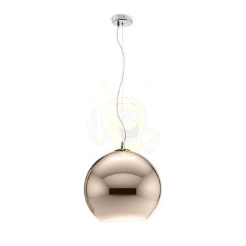 Kép BEAU MONDE 25 függő lámpa  réz üveg 230V LED E27 15W
