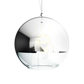 Kép BEAU MONDE 35 függő lámpa  krómozott üveg/tiszta üveg 230V LED E27 15W