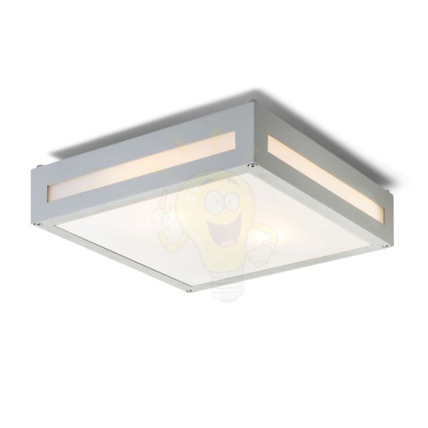 PLAKA mennyezeti lámpa ezüstszürke  230V E27 2x26W IP54
