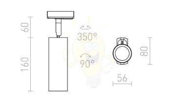 Kép MAVRO DIMM háromfázisú áramkörös sínre aranysárga  230V LED 12W 38°  3000K
