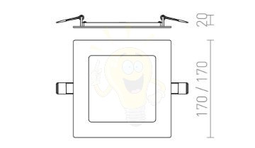Kép SOCORRO SQ 170 süllyesztett lámpa fehér 230V LED 12W 3000K