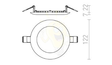 Kép DADA 12 süllyesztett lámpa fekete króm 230V LED 6W 3000K