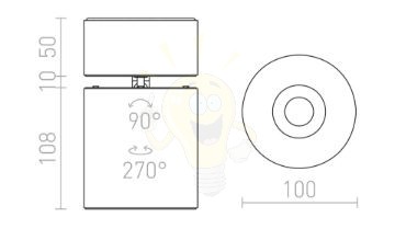 Kép CONDU mennyezeti lámpa fehér 230V LED 20W 24° 3000K