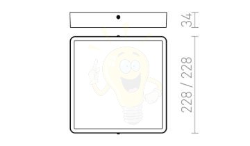 Kép HUE SQ 22 mennyezeti lámpa fehér 230V LED 24W 3000K